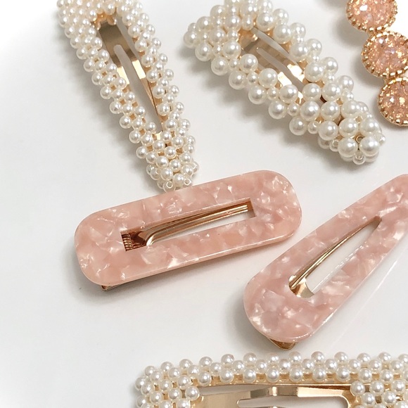 Pearl Acrylic Hair Barrette Clips Hair Accessories - Picture 4 of 9